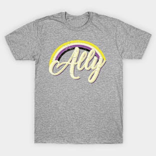 Ally non-binary pride vintage lgbt pride tshirt T-Shirt